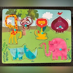 Wooden Jungle Animals Jumbo Knob Puzzle